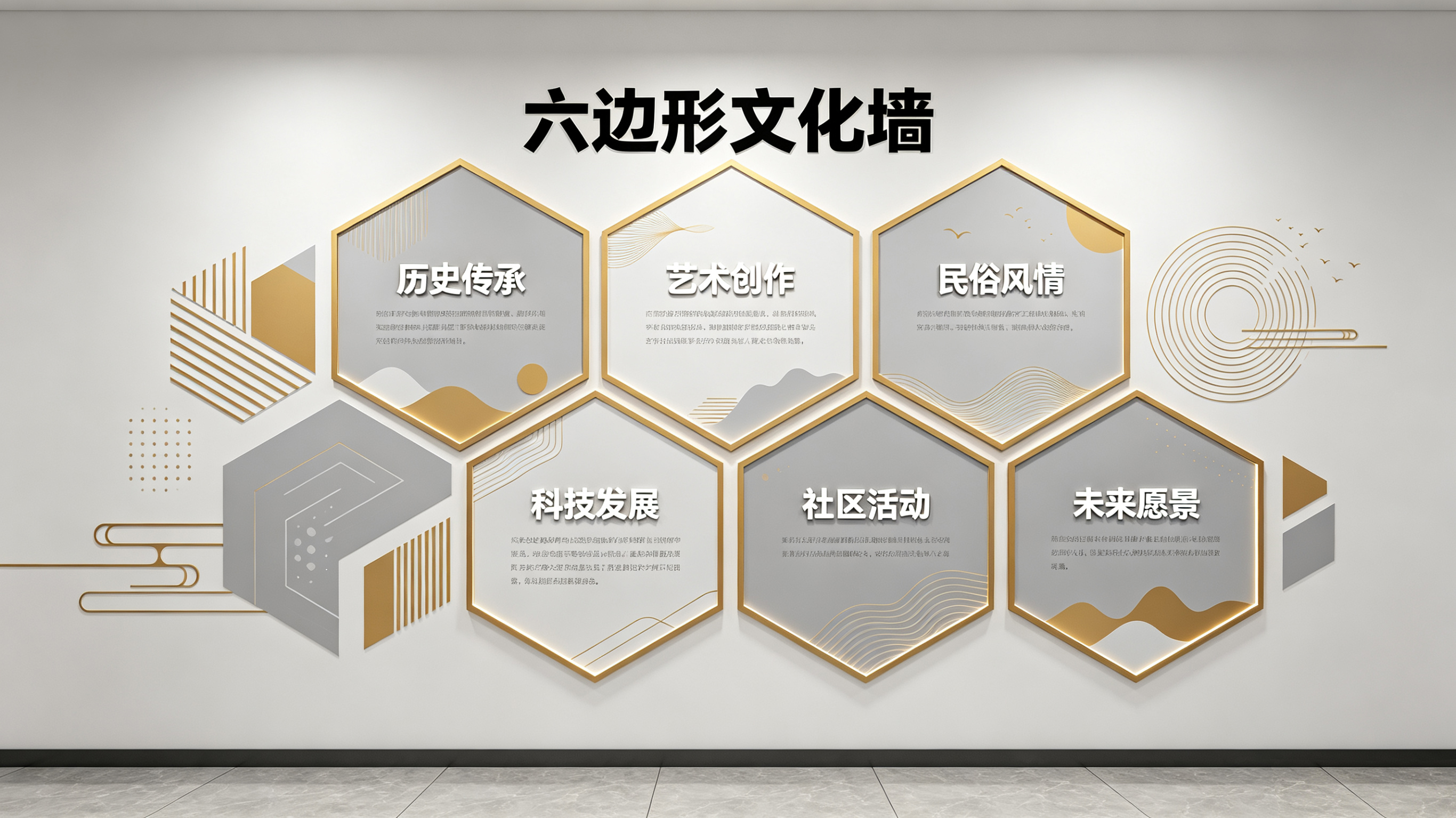 江华企业文化墙 | 六边形信息美学